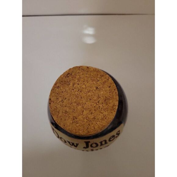 Tumbleweed Pottery NC Dow Jones Genius Cork Coin Blue Drip Pottery Bank Jar - Picture 2 of 6